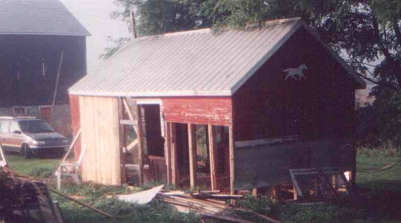 driveshed being straightened